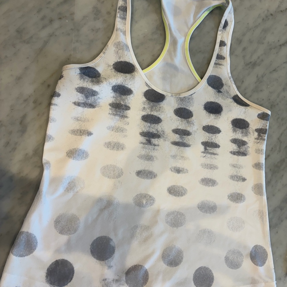 lululemon athletica White and Purple Polka Dot Tank Tops Set of 2 - Picture 2 of 5